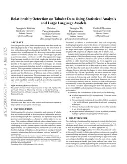Relationship Detection on Tabular Data Using Statistical Analysis and Large Language Models