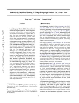 Enhancing Decision-Making of Large Language Models via Actor-Critic
