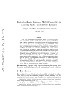 Evaluating Large Language Model Capabilities in Assessing Spatial Econometrics Research