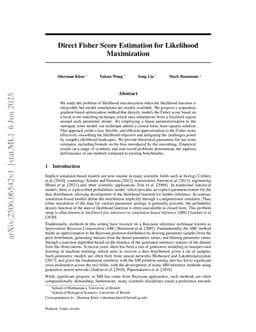 Direct Fisher Score Estimation for Likelihood Maximization