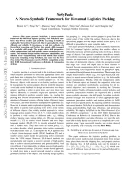 NeSyPack: A Neuro-Symbolic Framework for Bimanual Logistics Packing