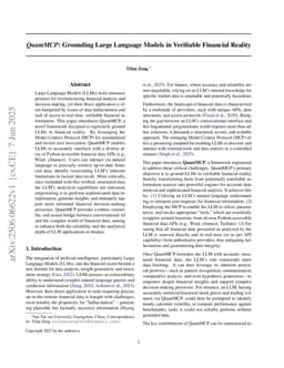 QuantMCP: Grounding Large Language Models in Verifiable Financial Reality