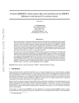 Vision-QRWKV: Exploring Quantum-Enhanced RWKV Models for Image Classification