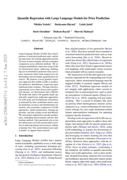 Quantile Regression with Large Language Models for Price Prediction