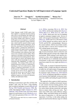Contextual Experience Replay for Self-Improvement of Language Agents