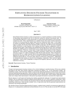 Employing Discrete Fourier Transform in Representational Learning