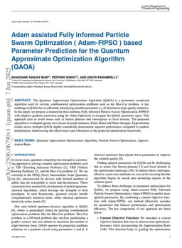 Adam assisted Fully informed Particle Swarm Optimzation ( Adam-FIPSO ) based Parameter Prediction for the Quantum Approximate Optimization Algorithm (QAOA)