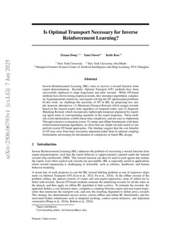 Is Optimal Transport Necessary for Inverse Reinforcement Learning?
