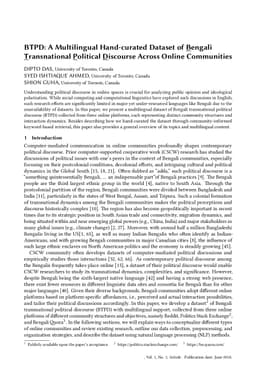 BTPD: A Multilingual Hand-curated Dataset of Bengali Transnational Political Discourse Across Online Communities