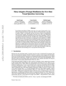 Meta-Adaptive Prompt Distillation for Few-Shot Visual Question Answering