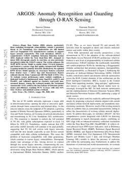ARGOS: Anomaly Recognition and Guarding through O-RAN Sensing