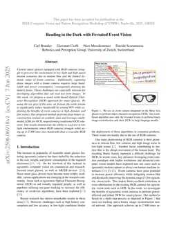 Reading in the Dark with Foveated Event Vision