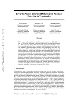 Towards Physics-informed Diffusion for Anomaly Detection in Trajectories