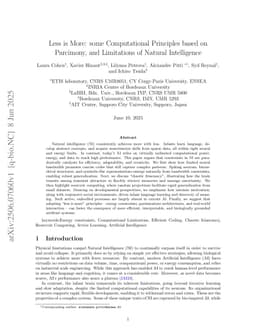Less is More: some Computational Principles based on Parcimony, and Limitations of Natural Intelligence