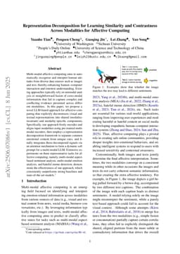 Representation Decomposition for Learning Similarity and Contrastness Across Modalities for Affective Computing