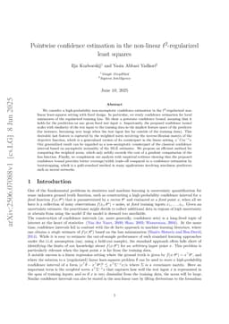 Pointwise confidence estimation in the non-linear $\ell^2$-regularized least squares