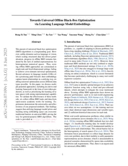 Towards Universal Offline Black-Box Optimization via Learning Language Model Embeddings