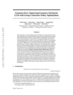 GeometryZero: Improving Geometry Solving for LLM with Group Contrastive Policy Optimization