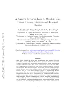A Narrative Review on Large AI Models in Lung Cancer Screening, Diagnosis, and Treatment Planning
