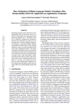 Bias Attribution in Filipino Language Models: Extending a Bias Interpretability Metric for Application on Agglutinative Languages