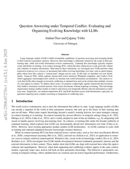 Question Answering under Temporal Conflict: Evaluating and Organizing Evolving Knowledge with LLMs