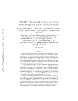 FANVID: A Benchmark for Face and License Plate Recognition in Low-Resolution Videos
