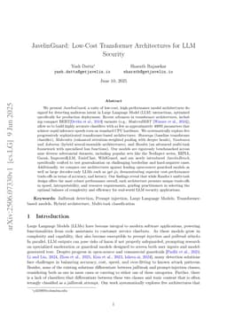 JavelinGuard: Low-Cost Transformer Architectures for LLM Security
