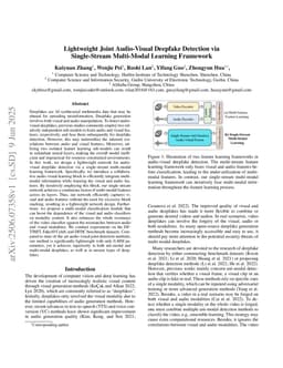 Lightweight Joint Audio-Visual Deepfake Detection via Single-Stream Multi-Modal Learning Framework
