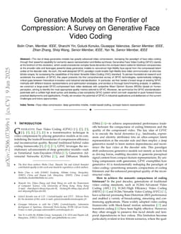 Generative Models at the Frontier of Compression: A Survey on Generative Face Video Coding