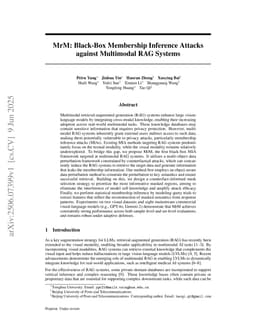 MrM: Black-Box Membership Inference Attacks against Multimodal RAG Systems