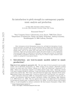 An introduction to pitch strength in contemporary popular music analysis and production