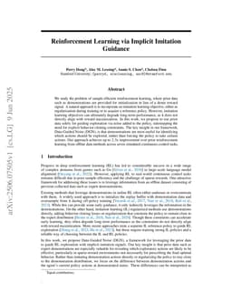 Reinforcement Learning via Implicit Imitation Guidance