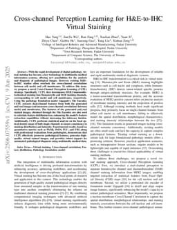 Cross-channel Perception Learning for H&E-to-IHC Virtual Staining