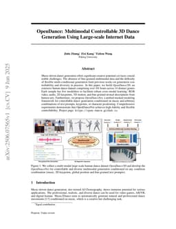 OpenDance: Multimodal Controllable 3D Dance Generation Using Large-scale Internet Data