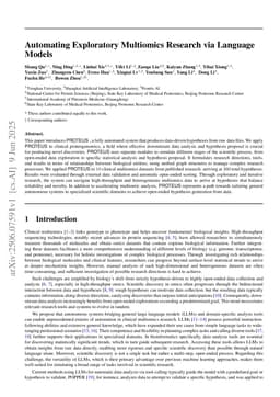 Automating Exploratory Multiomics Research via Language Models