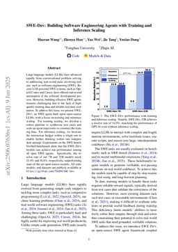 SWE-Dev: Building Software Engineering Agents with Training and Inference Scaling