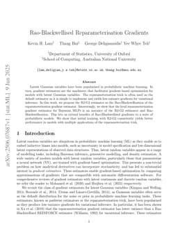 Rao-Blackwellised Reparameterisation Gradients