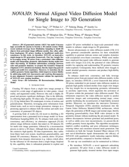 NOVA3D: Normal Aligned Video Diffusion Model for Single Image to 3D Generation