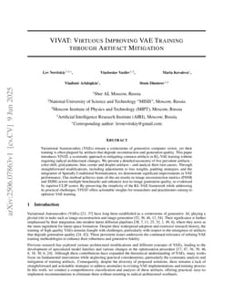 VIVAT: Virtuous Improving VAE Training through Artifact Mitigation