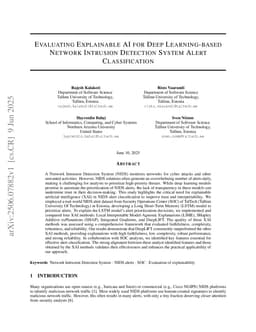 Evaluating explainable AI for deep learning-based network intrusion detection system alert classification