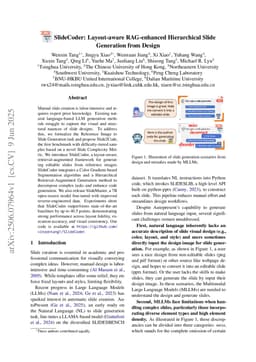 SlideCoder: Layout-aware RAG-enhanced Hierarchical Slide Generation from Design