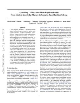 Evaluating LLMs Across Multi-Cognitive Levels: From Medical Knowledge Mastery to Scenario-Based Problem Solving