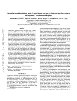 Urban Incident Prediction with Graph Neural Networks: Integrating Government Ratings and Crowdsourced Reports