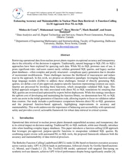 Enhancing Accuracy and Maintainability in Nuclear Plant Data Retrieval: A Function-Calling LLM Approach Over NL-to-SQL