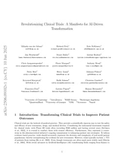 Revolutionizing Clinical Trials: A Manifesto for AI-Driven Transformation