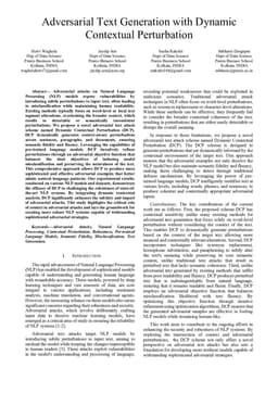 Adversarial Text Generation with Dynamic Contextual Perturbation