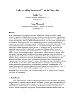 Understanding Human-AI Trust in Education