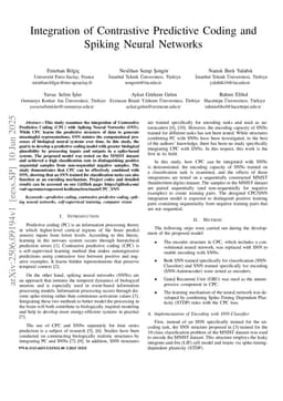 Integration of Contrastive Predictive Coding and Spiking Neural Networks