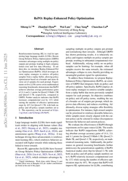 RePO: Replay-Enhanced Policy Optimization