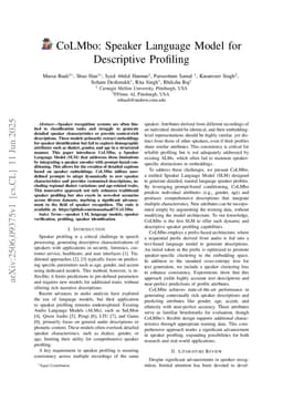 CoLMbo: Speaker Language Model for Descriptive Profiling